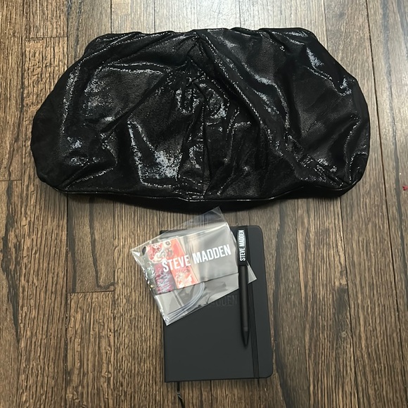 Steven by Steve Madden Beautiful Soft Black Clutch with Freebies! - Picture 1 of 6